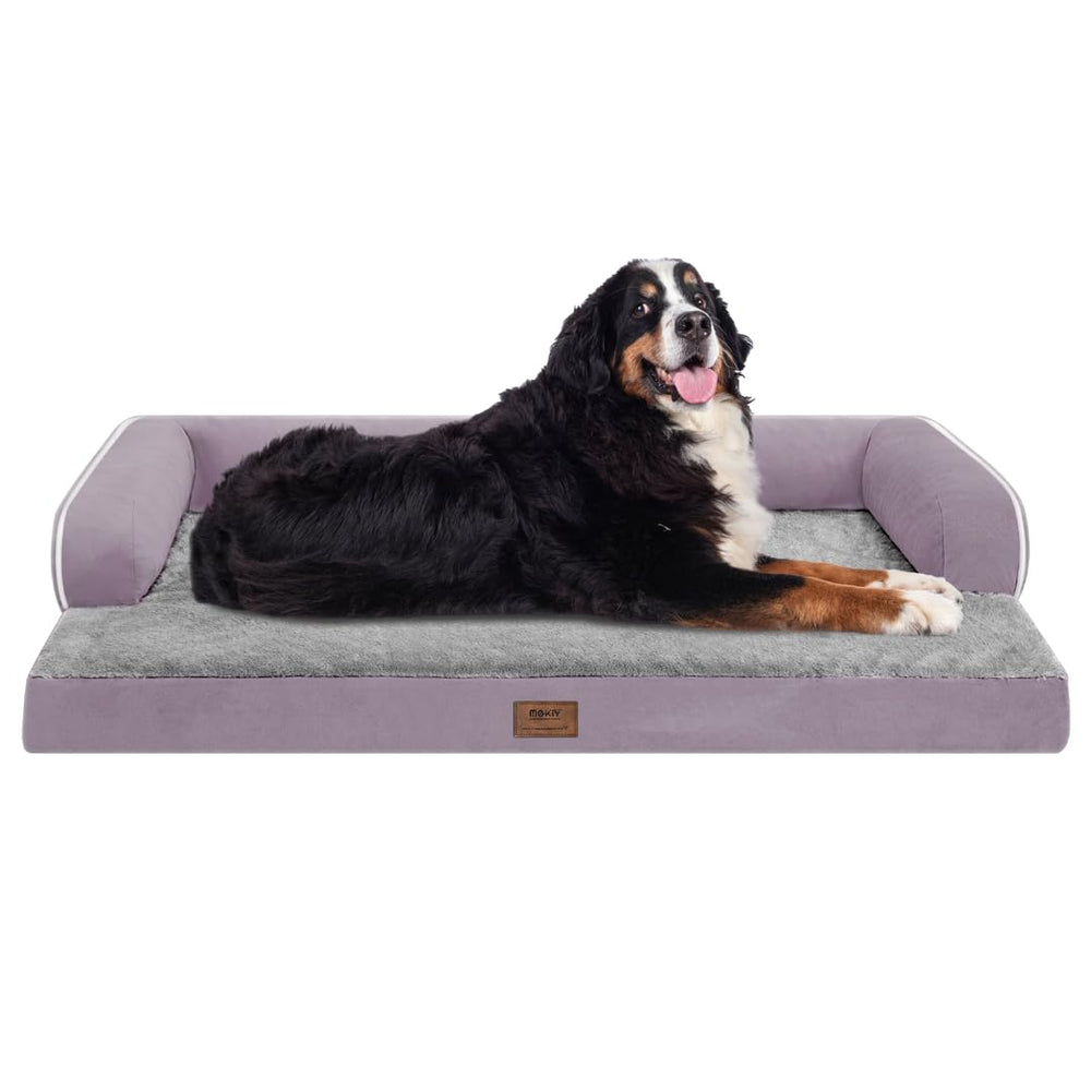Cama ortopédica MEKIY para perros grandes con funda lavable para limpieza fácil.