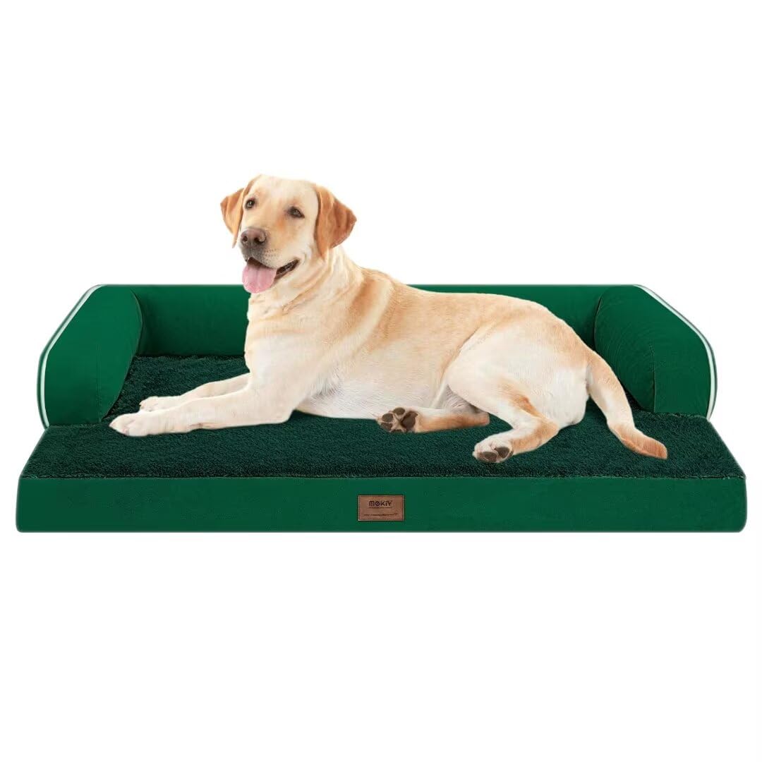 Cama ortopédica MEKIY para perros grandes con espuma de alta densidad.
