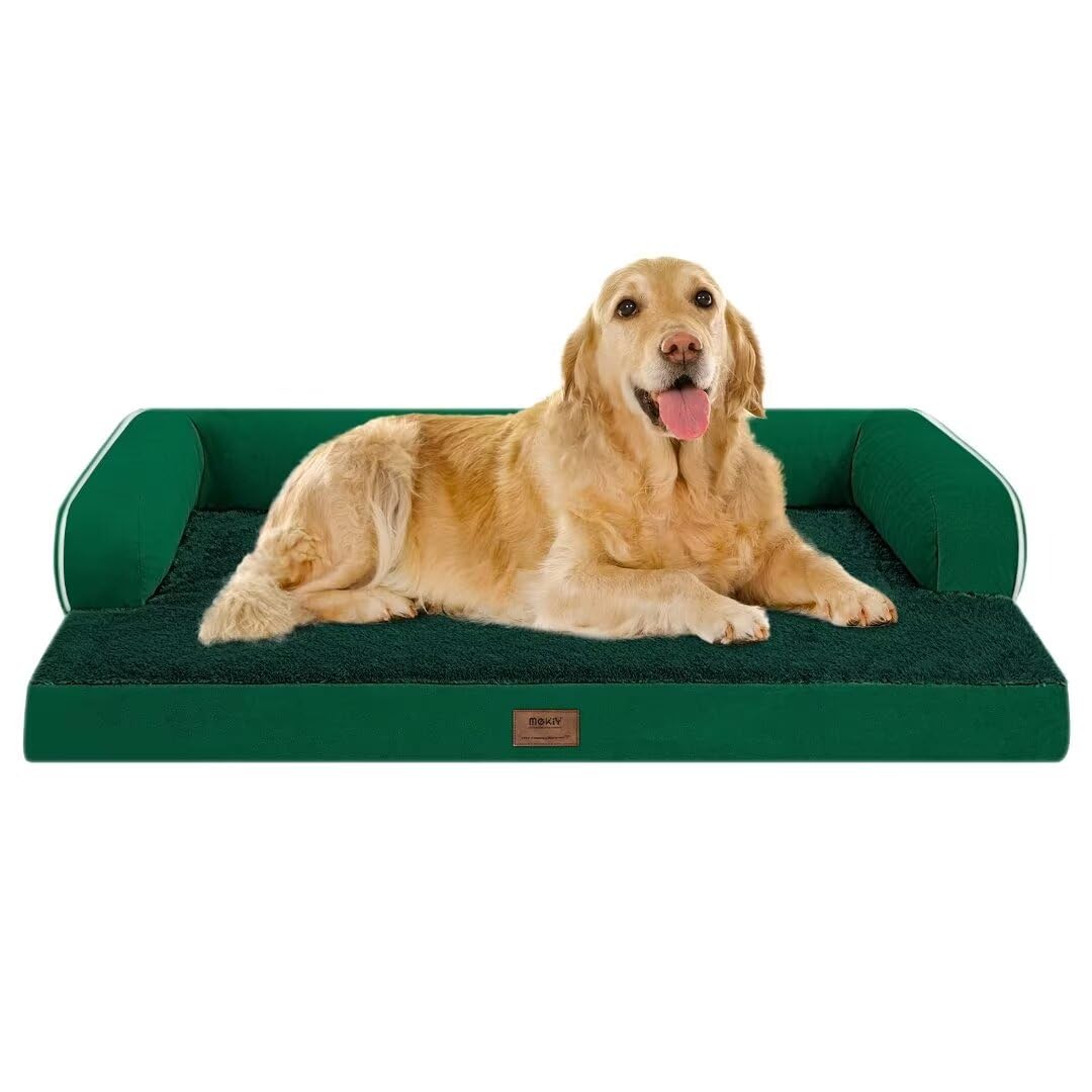 MEKIY cama para perros grandes con espuma huevo ofrece soporte ortopédico y descanso cómodo.