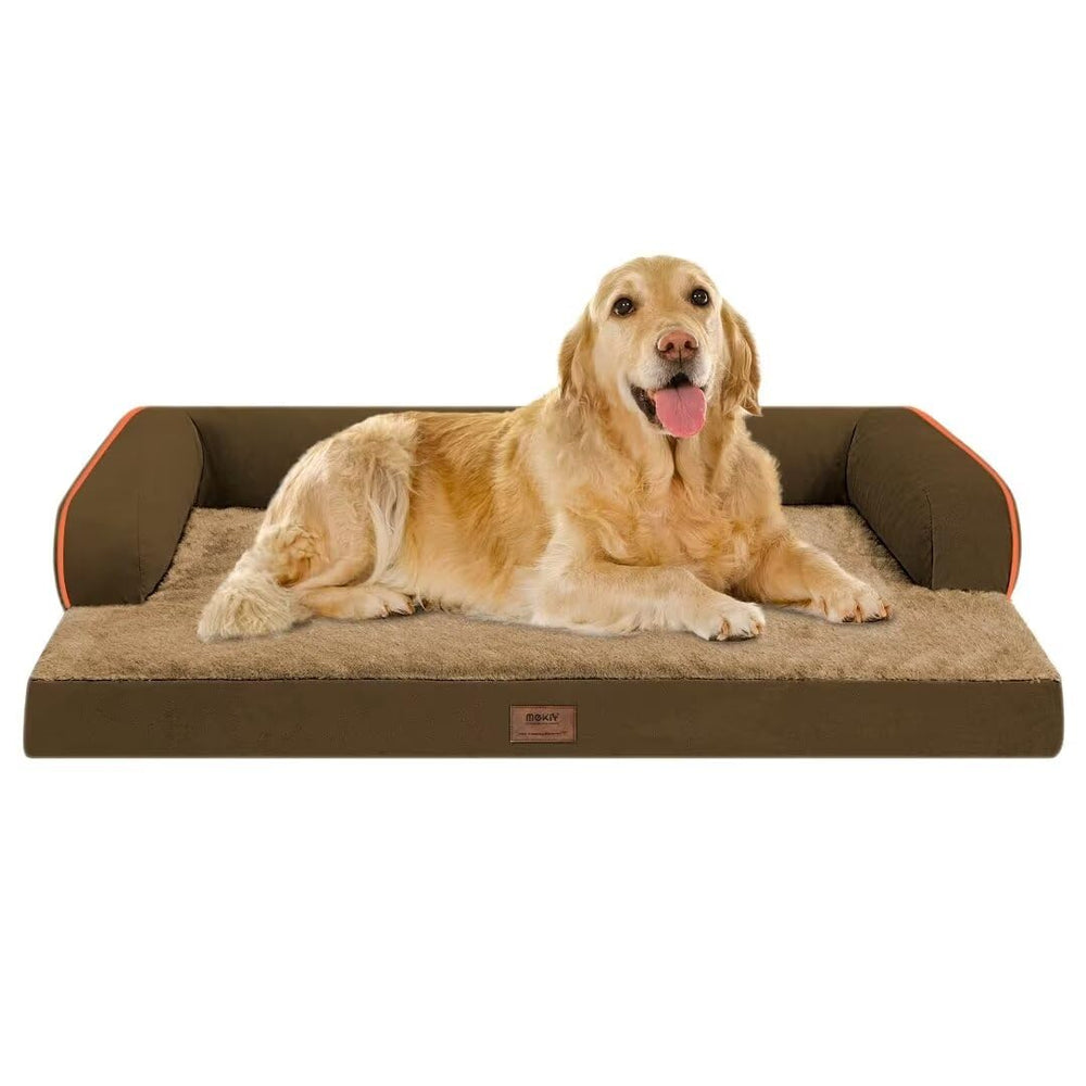 MEKIY cama ortopédica para perros grandes, vista frontal con soporte cómodo.