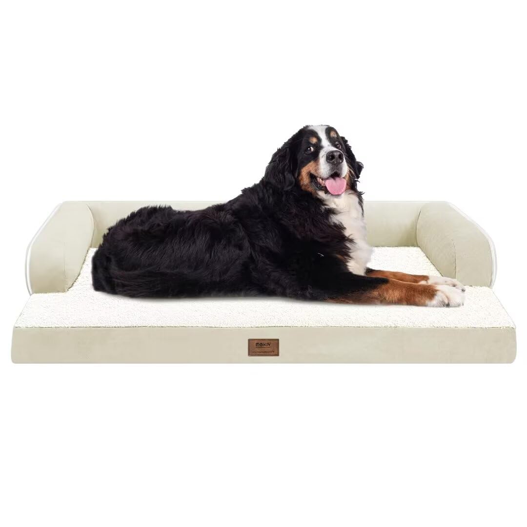 MEKIY cama grande ortopédica lavable, ideal para descanso diario de mascotas grandes.