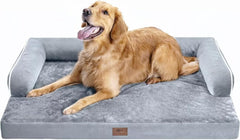 MEKIY cama ortopédica para perros grandes con soporte en forma de U.