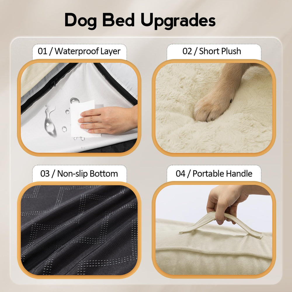 Cama MEKIY para perro grande, base antideslizante mantiene estable durante juego.