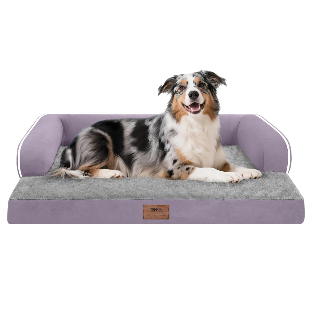 MEKIY cama ortopedica con espuma 28D para soporte cómodo de perros grandes.
