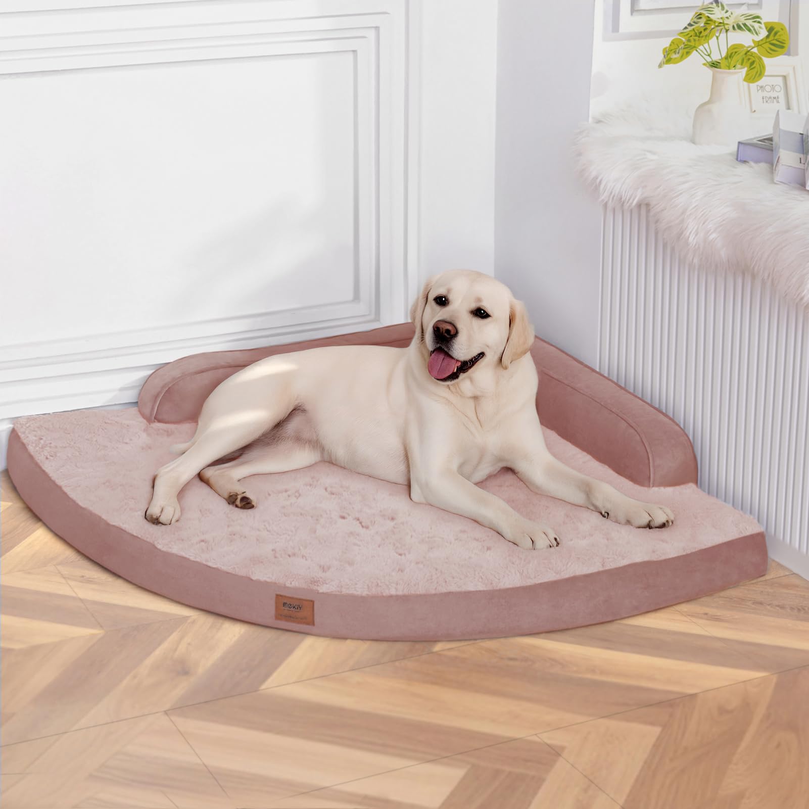 MEKIY cama ortopédica para perros con espuma de alta densidad para soporte.