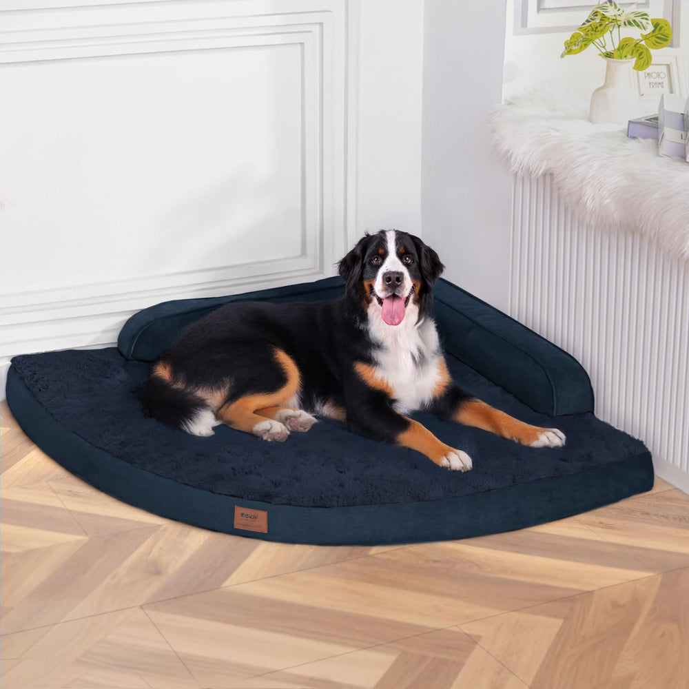 MEKIY cama ortopédica gigante para perros grandes, vista frontal y soporte cómodo