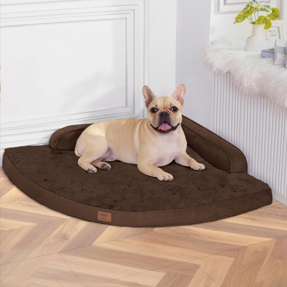 MEKIY cama ortopédica grande con bordes, soporte cómodo para descanso.