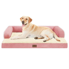 Cama ortopédica Mekiy con espuma de alta densidad para perros grandes.