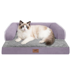 MEKIY cama ortopédica para perros pequeños con soporte para cuello y cabeza.