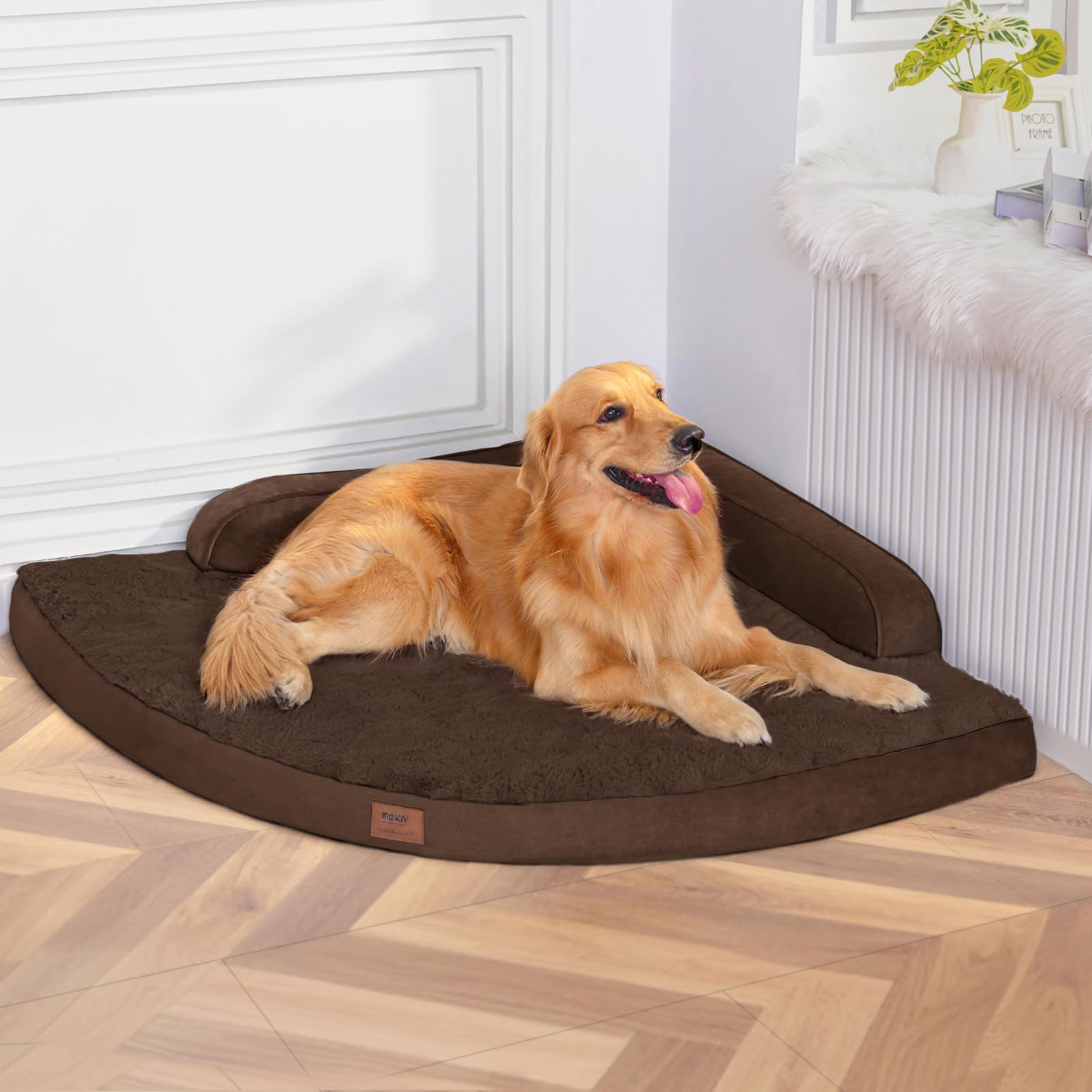MEKIY cama para perro grande, espuma viscoelástica tipo panal, descanso estable.