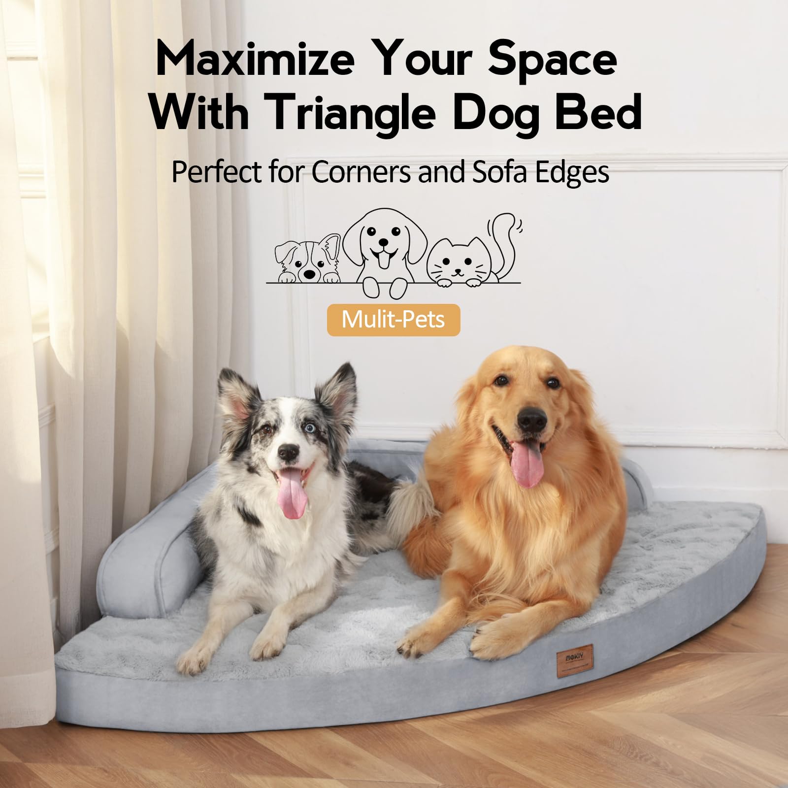 Cama MEKIY con forro-impermeable-integrado para mantener seco el interior.