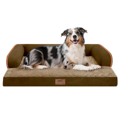 Cama MEKIY para perro XL ortopédica en sala ofrece soporte cómodo