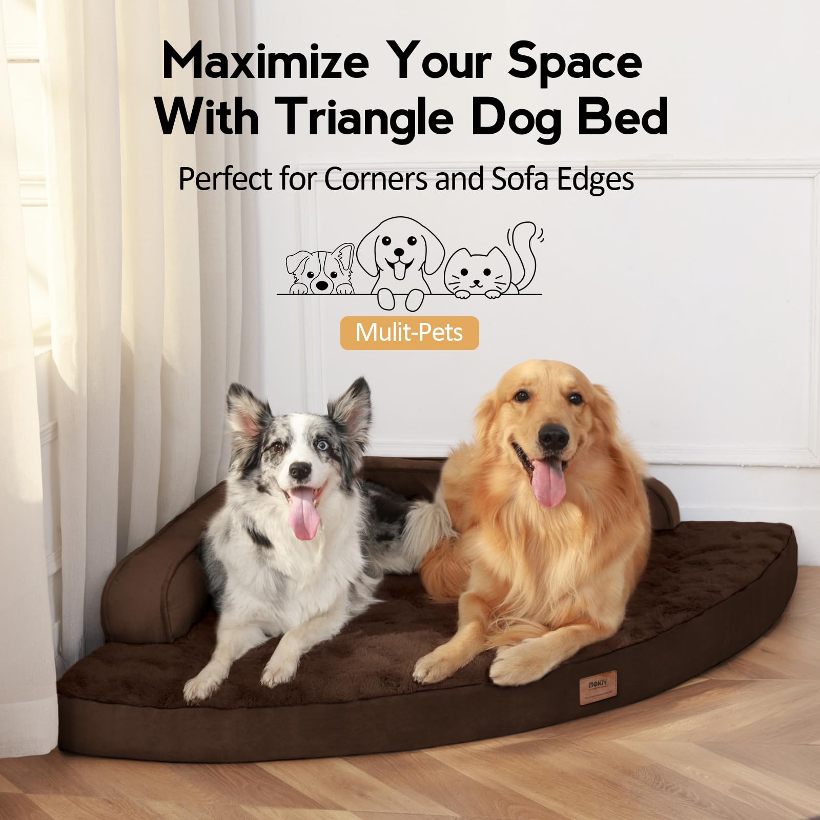 MEKIY cama para perros XXXL con base antideslizante que evita desplazamientos.