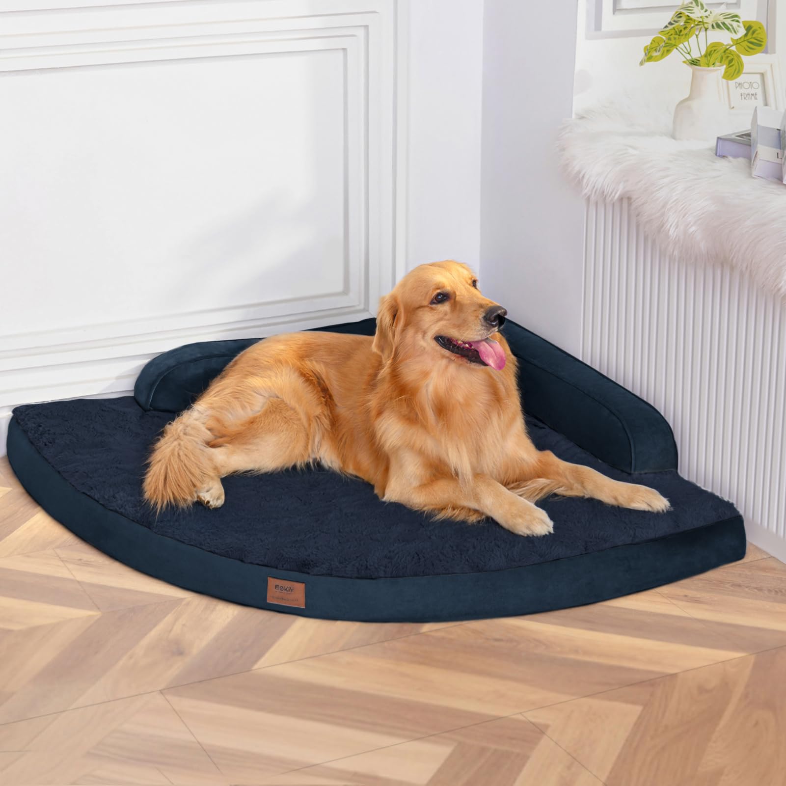 MEKIY cama para perros grandes con espuma de memoria tipo huevo para soporte ortopédico.