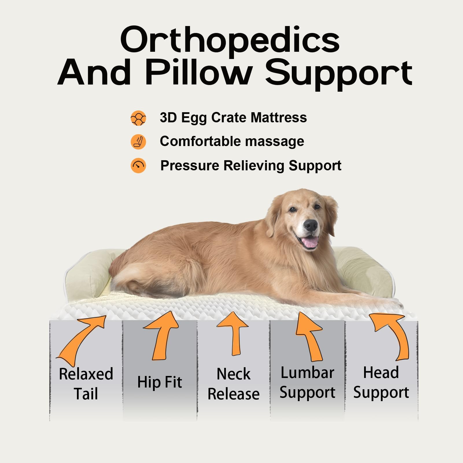 Cama MEKIY ortopédica para perros grandes con diseño envolvente