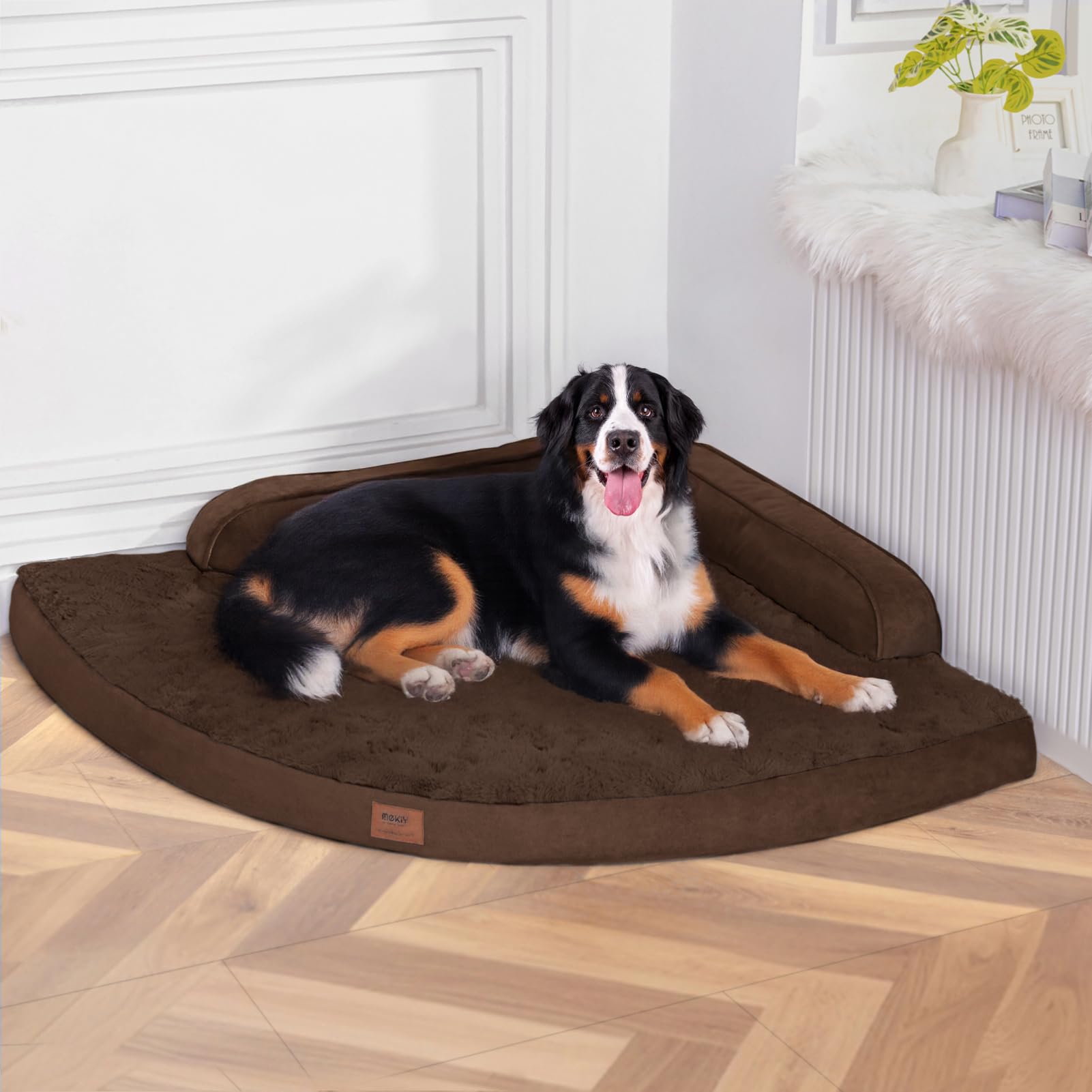 MEKIY cama para perros XXXL con borde acolchado para mayor confort del cuello.