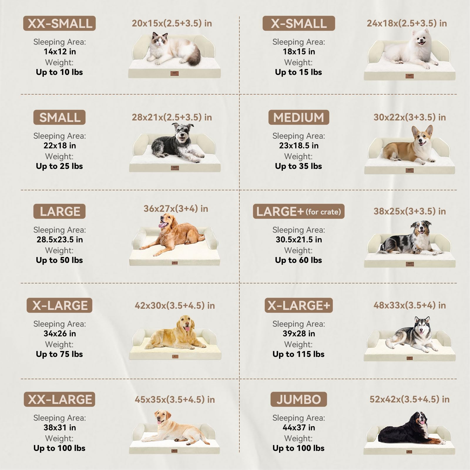 MEKIY funda desmontable lavable para cama de perro grande