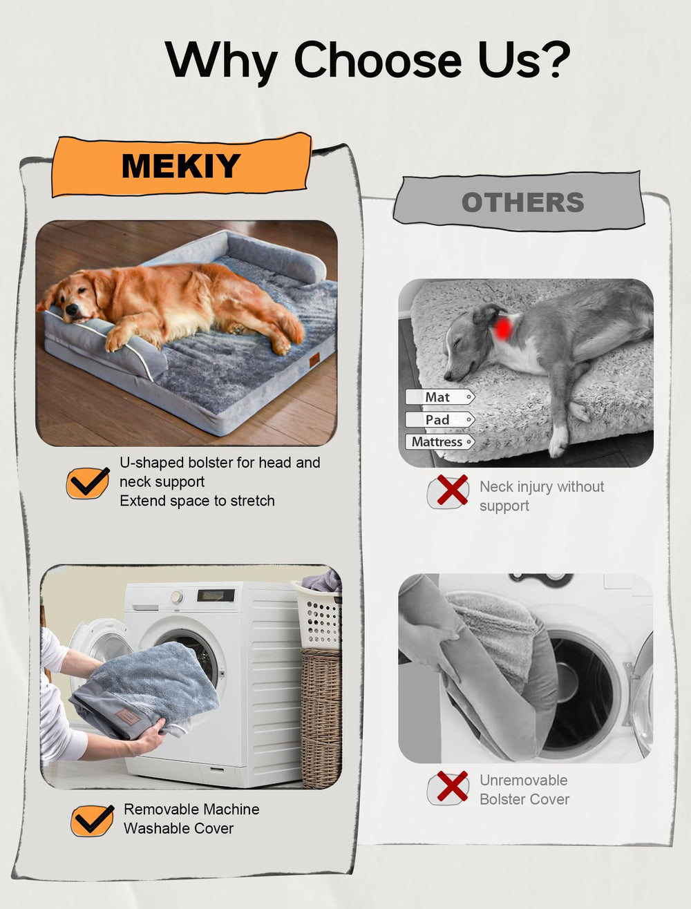 MEKIY funda desmontable lavable para limpieza rápida