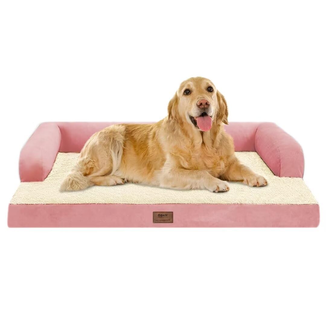 MEKIY dimensiones 42x30x8 pulgadas, ideal para mascotas grandes.