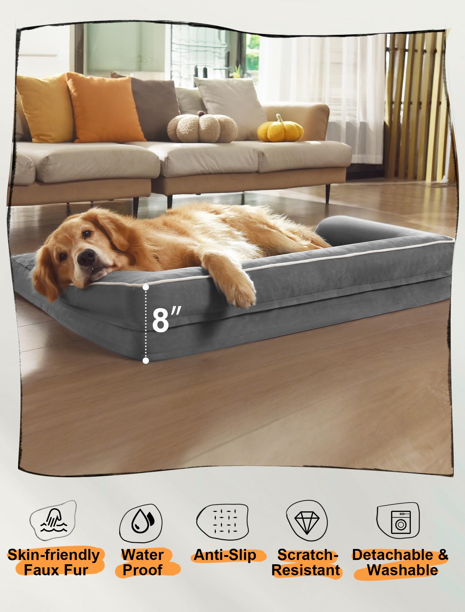 MEKIY tamaño XL 42x30x8 pulgadas para perros hasta 75 lb
