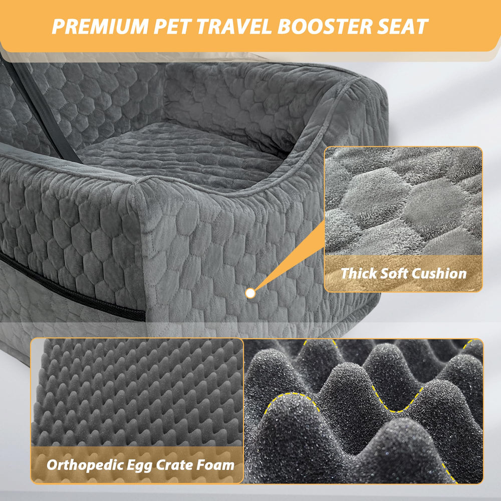 Melafa365 asiento perro coche con bolsillos laterales para snacks