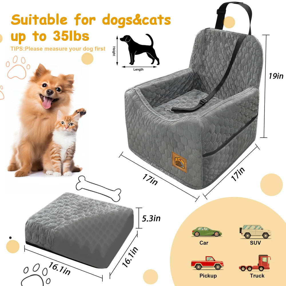 Melafa365 asiento perro coche elevacion seis pulgadas para mejor visibilidad