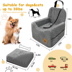 Melafa365 asiento perro coche elevacion seis pulgadas para mejor visibilidad