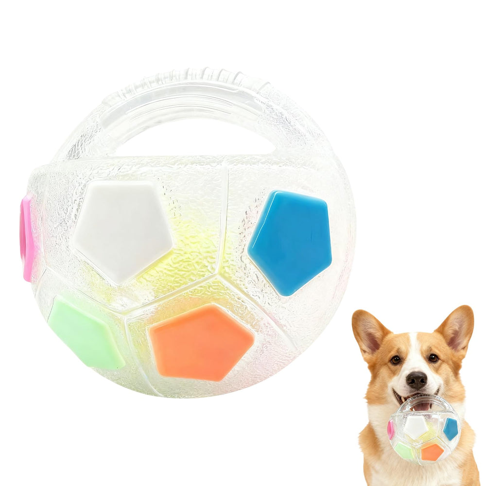 Bola calmante de Mellow Dog con mango flotante para juego acuático y entrenamiento suave.