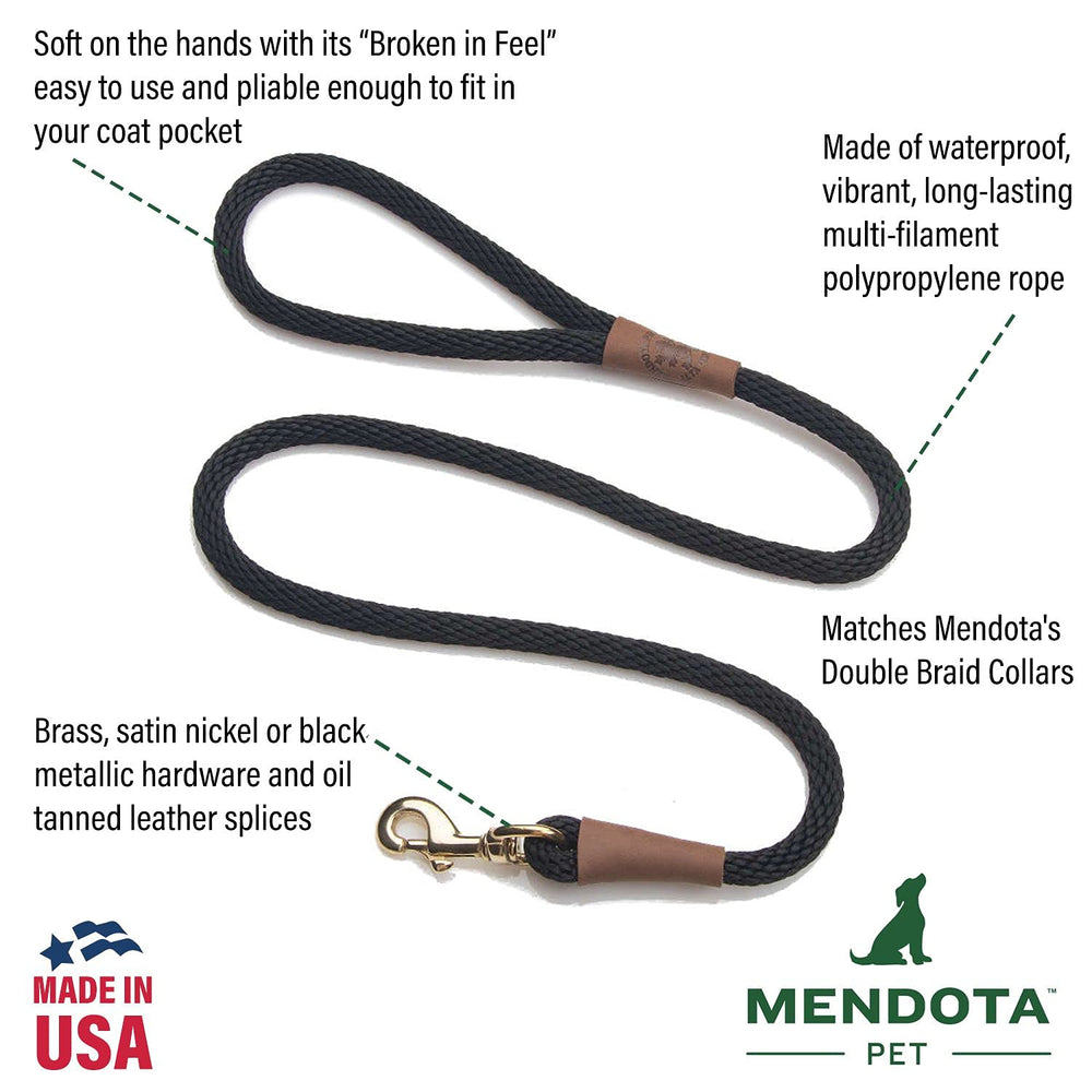 Gancho de latón de Mendota Snap Leash, duradero para perros grandes.