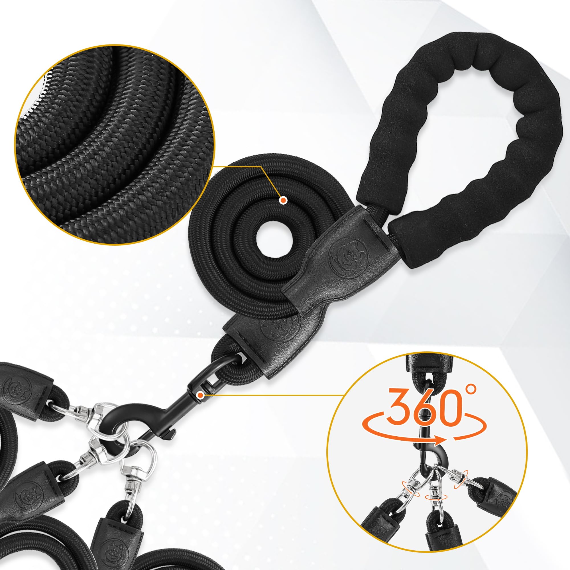 Mengbei Tribe: correa para tres perros para paseo y entrenamiento equilibrado.