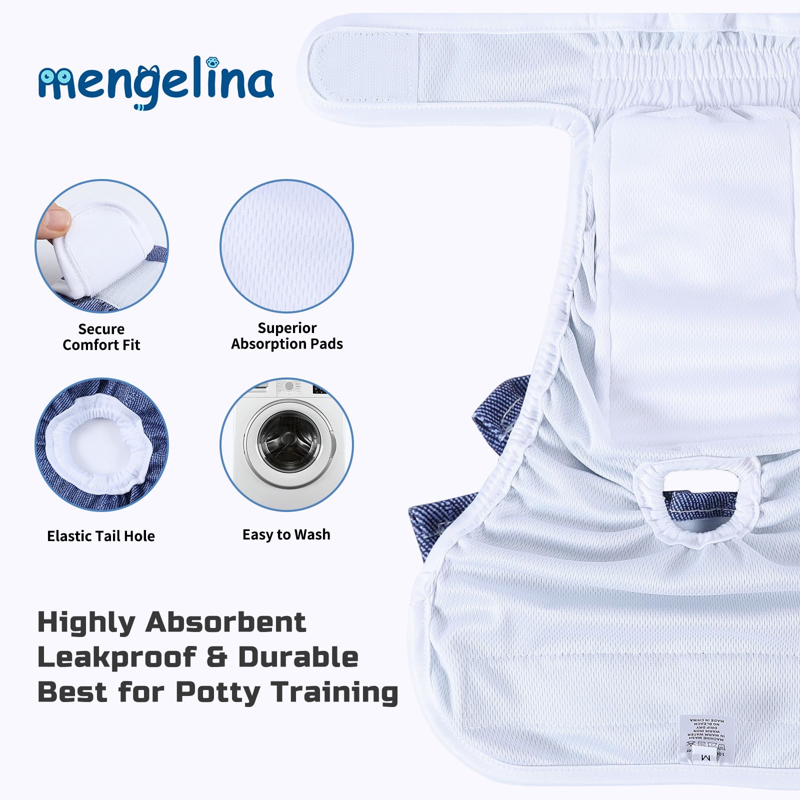 Mengelina-pañales-perra-interior-absorbente, cómodo interior para protección