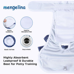 Mengelina panales para perras, talla grande, mayor absorción para actividades.