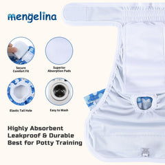 Pañales Mengelina con capa absorbente interior para mayor sequedad y control.