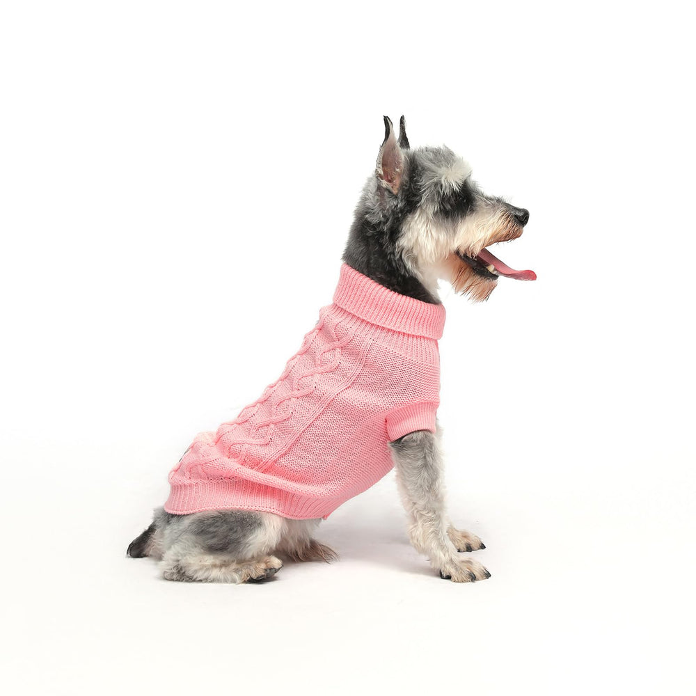 Pullover MengMengDa para perro rosa XS, vista frontal, abrigo cómodo para paseos.