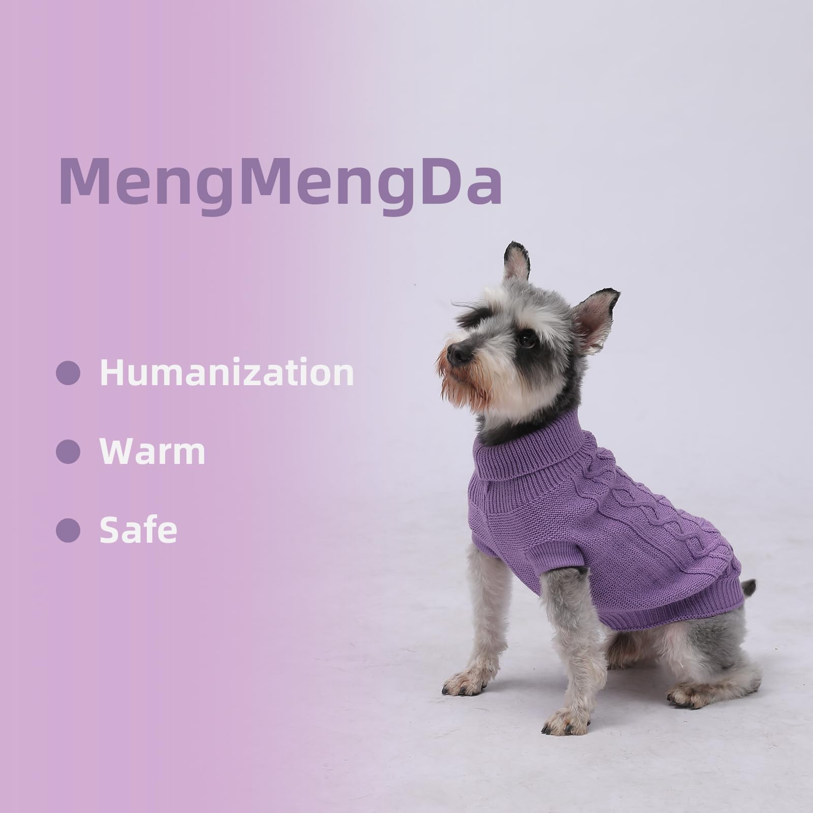 MengMengDa suéter para perro pequeño, cuello alto práctico para ponérselo fácilmente.