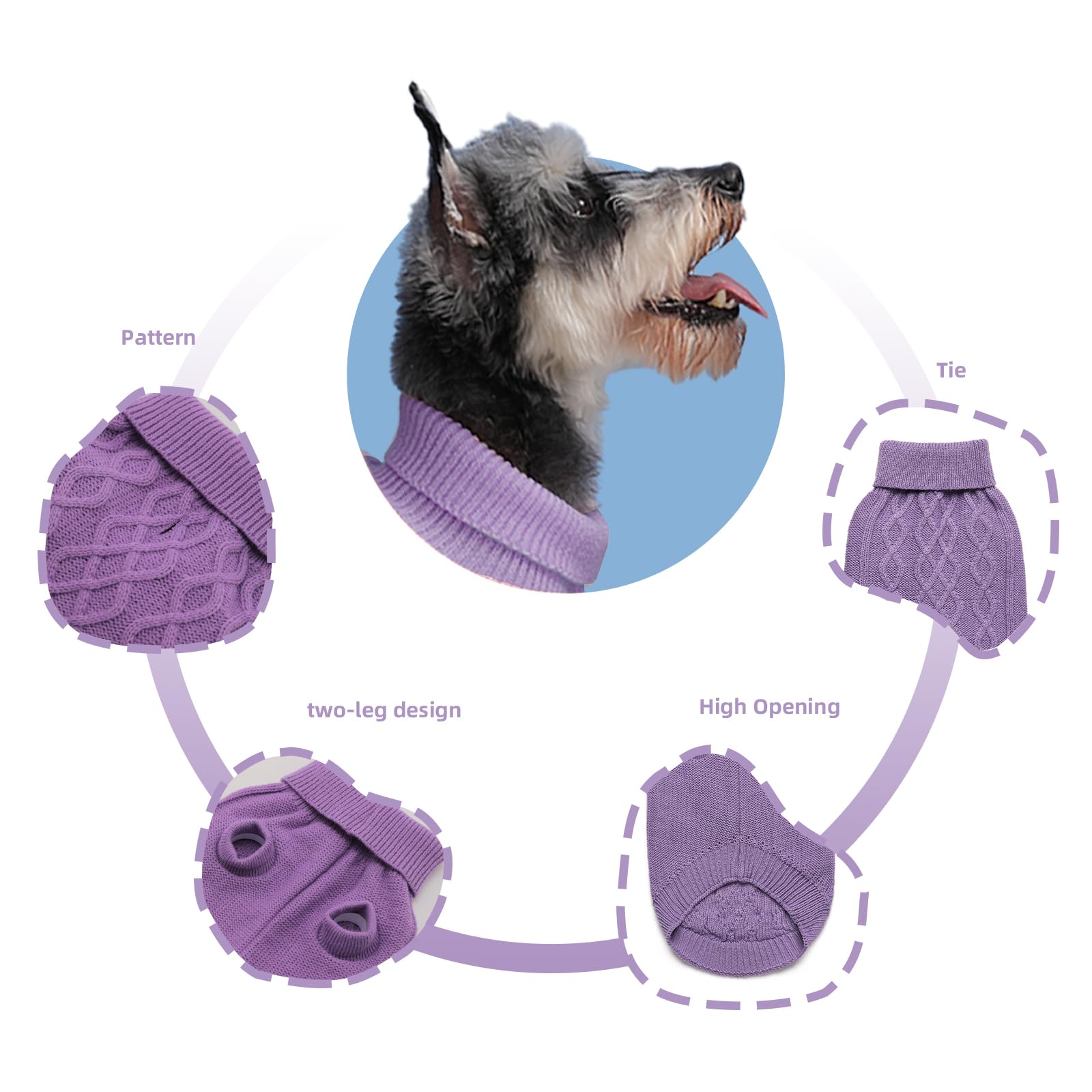 MengMengDa suéter para perro pequeño, textura acrílica suave y cómodo al tacto.