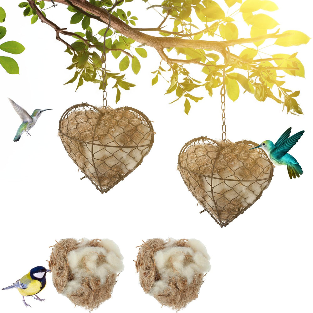 Nido Menkxi con forma de corazón para aves, perfecto para exterior.