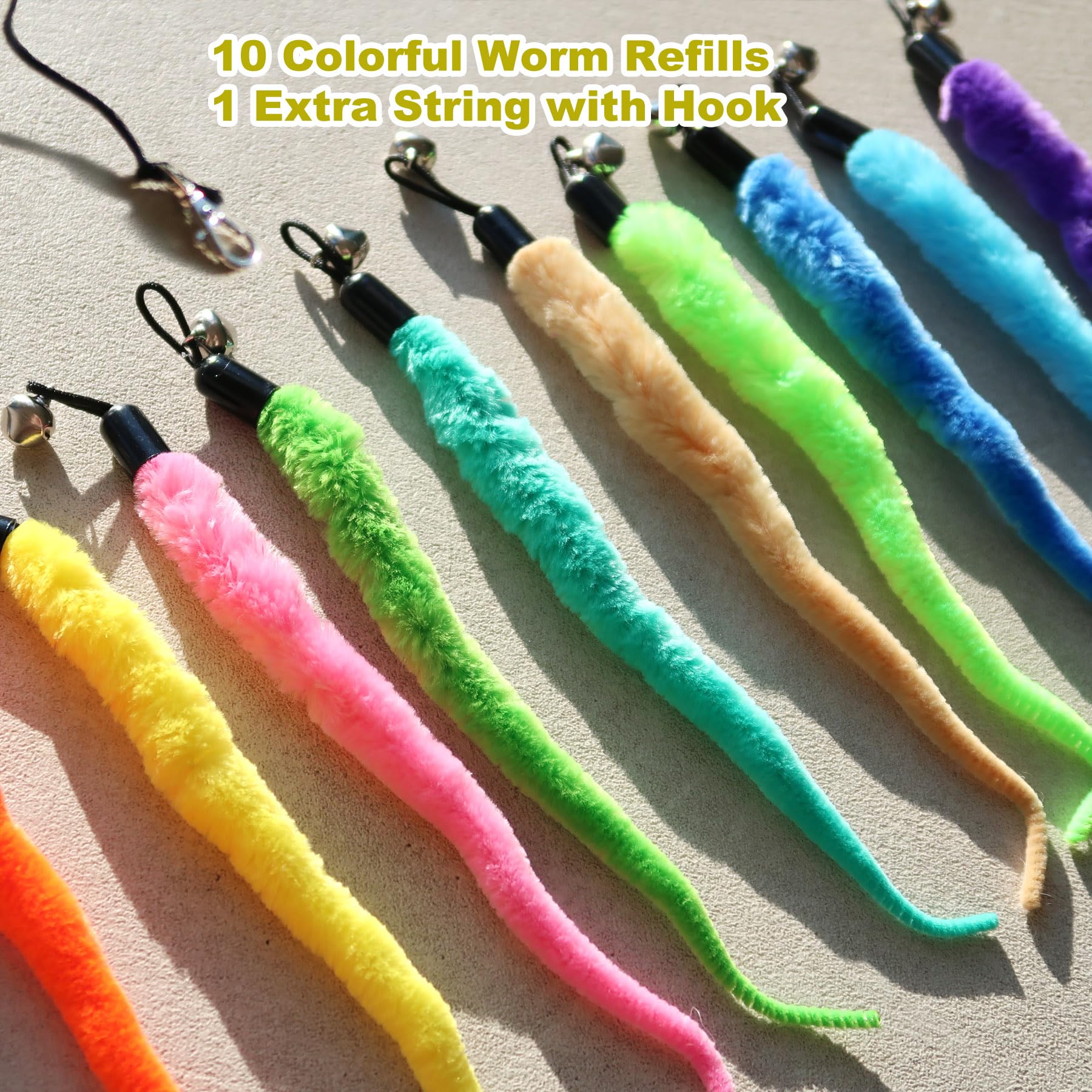 MeoHui accesorios de varita para gatos, colores vivos para estimular la caza