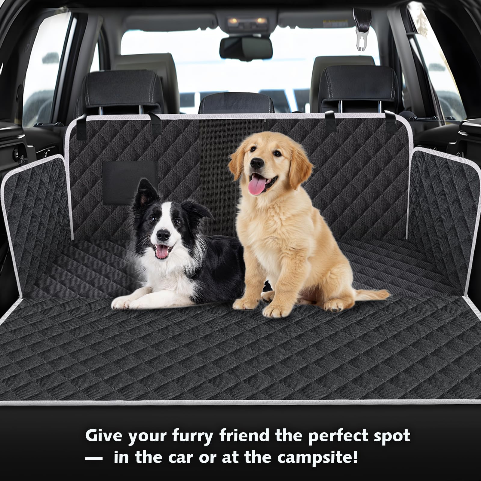 Meolsaek cubre asiento trasero resistente 1680D para uso diario con mascotas