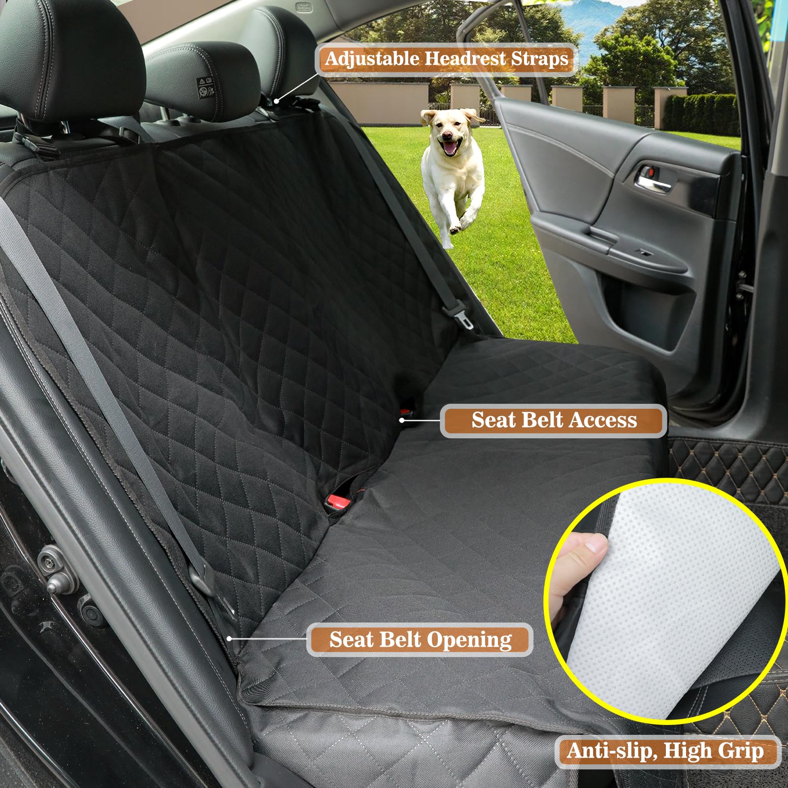 Meolsaek cubre asiento trasero impermeable 600D protege frente a manchas y agua