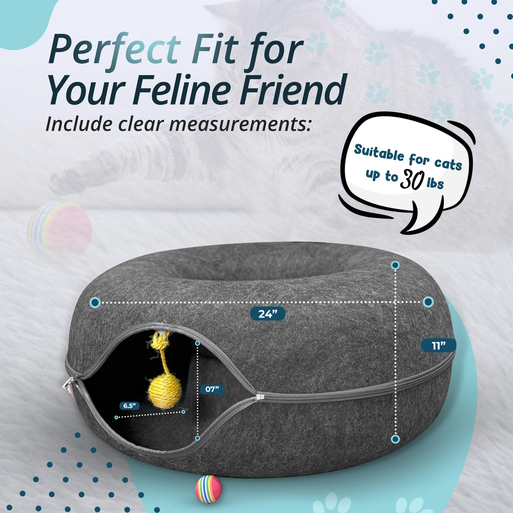 Meow Mates tunel-gato-cojin-removible, cojín suave y fácil de limpiar.