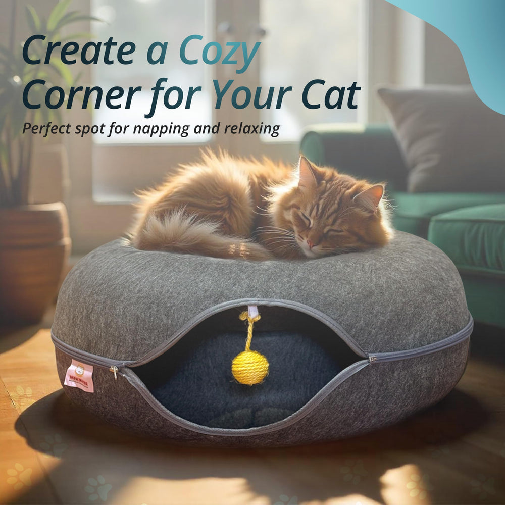 Meow Mates tunel-gato-juguete-interactivo-colgante, fomenta juego activo.