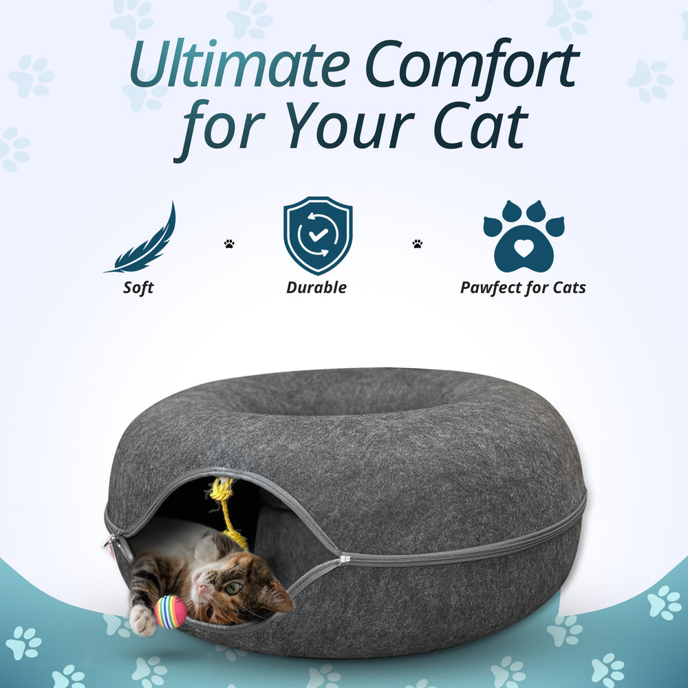 Meow Mates tunel-gato-para-multiples-mascotas, perfecto para hogares con varios gatos.
