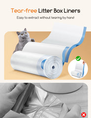 Bolsa Meowant con cordón dual para cierre fácil y control de olores.