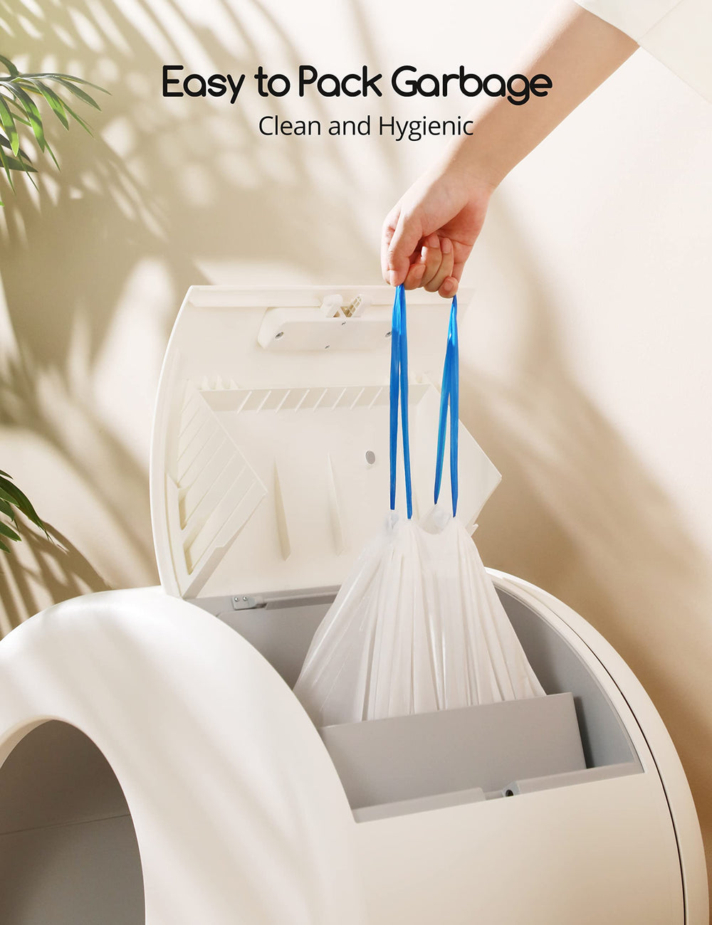 Meowant liner con cierre doble para cambios limpios y sin olores.