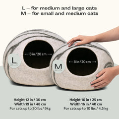 MEOWFIA detalle interior cueva de gato con doble uso para descanso y juego