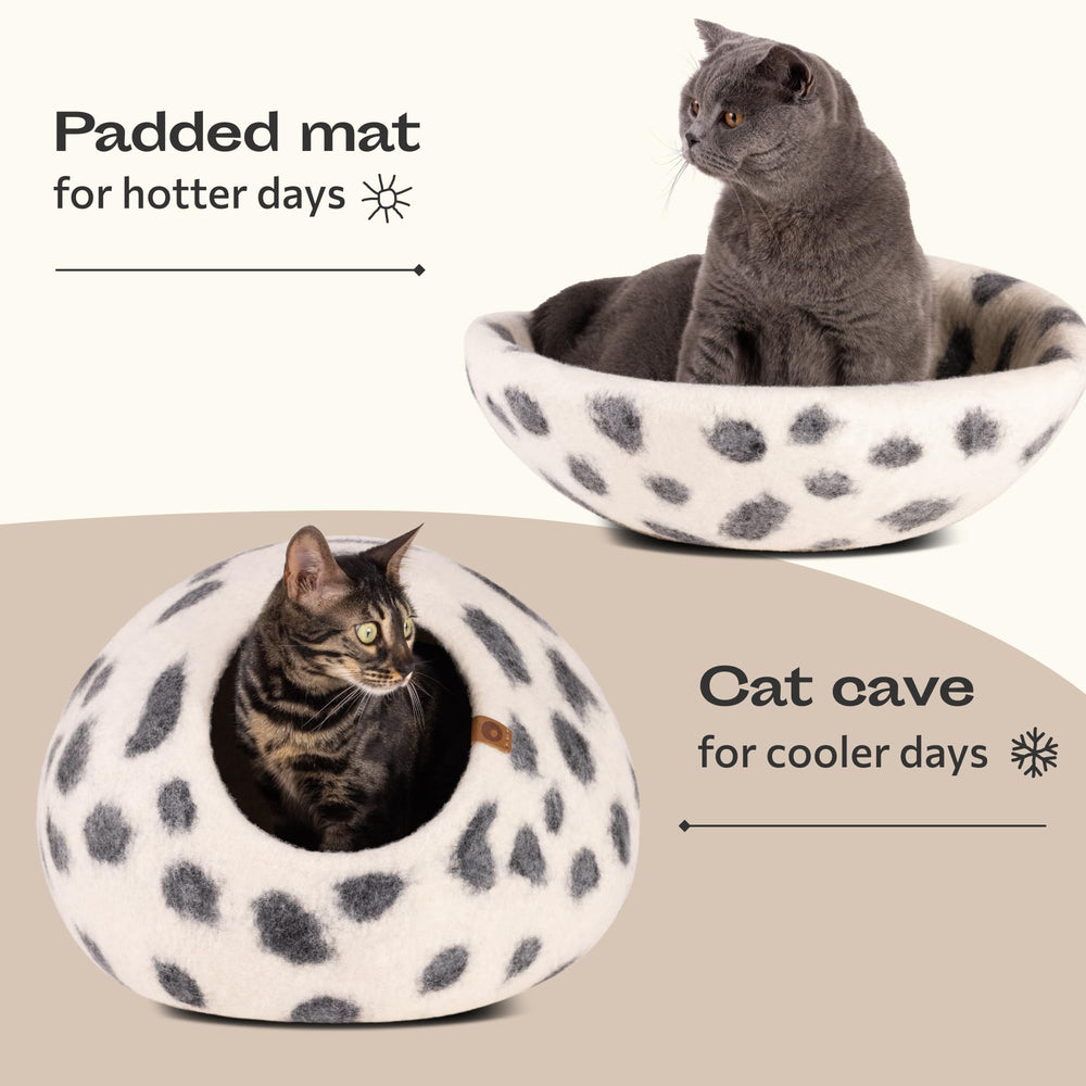 MEOWFIA Cama-Cueva Duradera, diseño resistente para descansar y explorar.