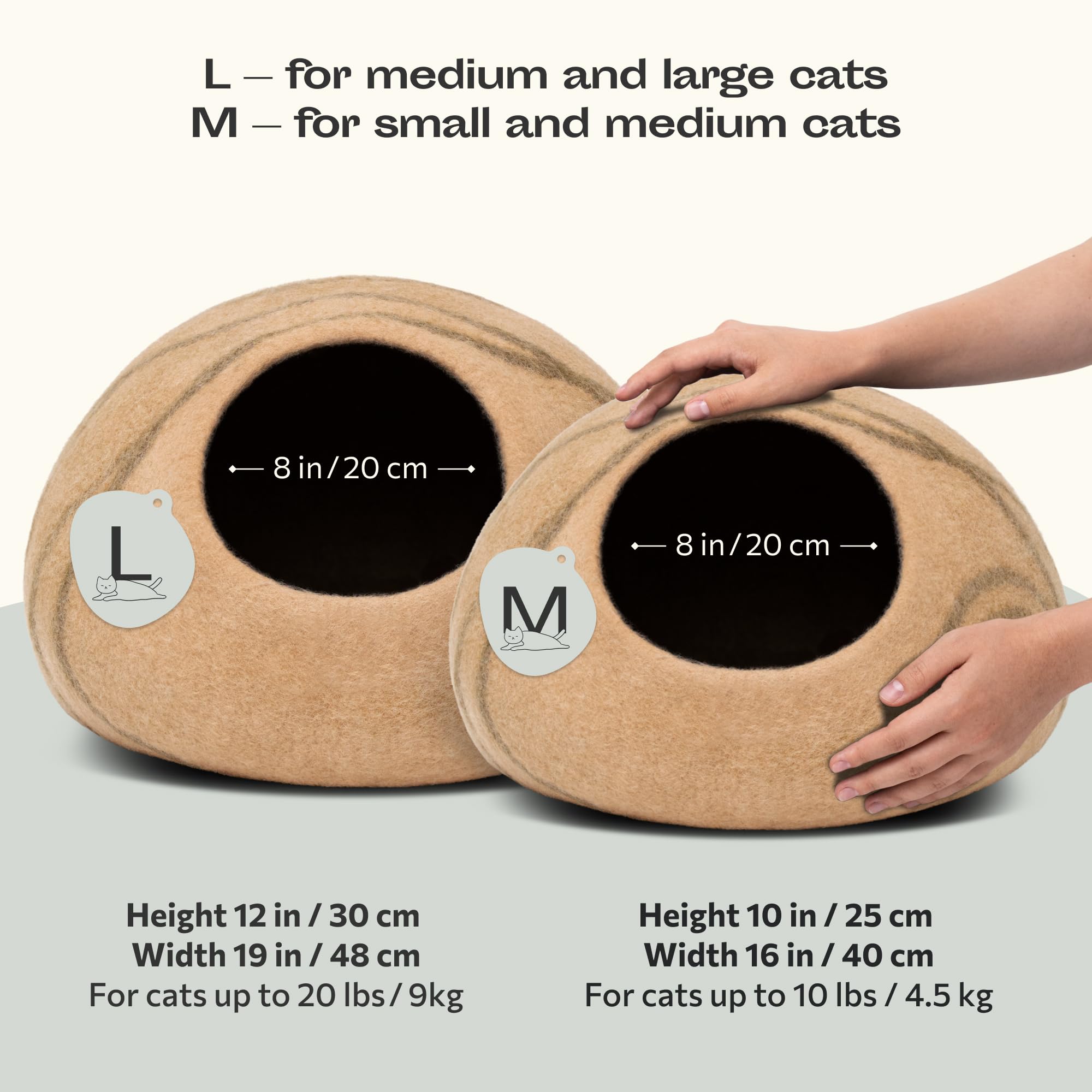 MEOWFIA cama para gato tejida, interior cómodo para dormir.
