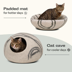 MEOWFIA Cueva, textura de lana merino natural para calidez y suavidad