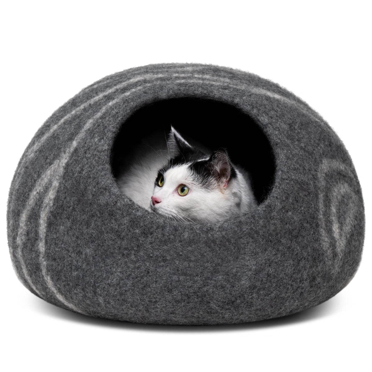 MEOWFIA Cueva para gatos, vista frontal, descanso privado y cómodo.